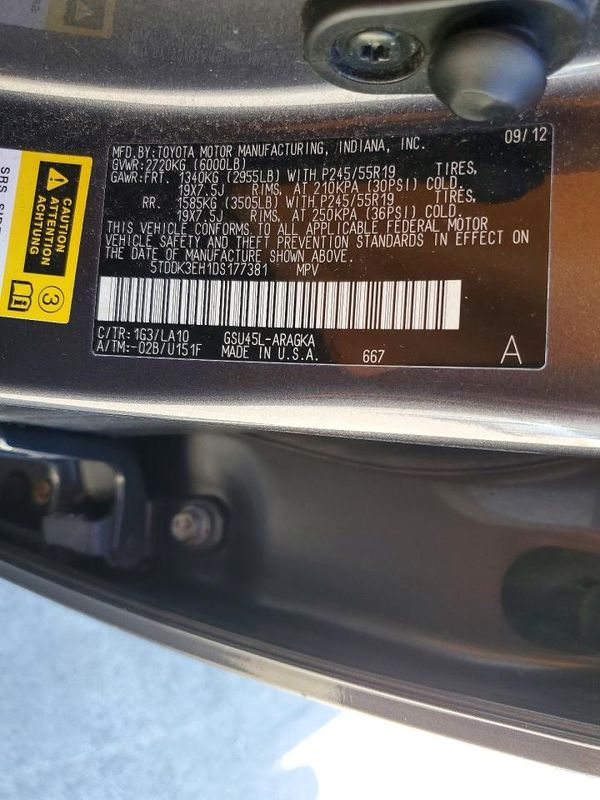 2013 TOYOTA HIGHLANDER Base/Hybrid — VINS
