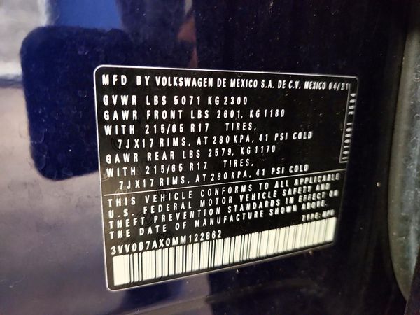 2021 VOLKSWAGEN TIGUAN 4Motion S — VINS