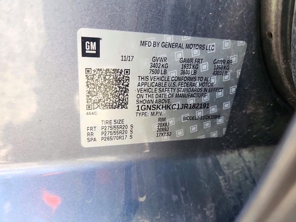 2018 CHEVROLET SUBURBAN LT — VINS