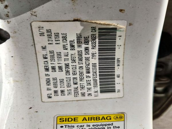 2012 ACURA TL TECH — VINS