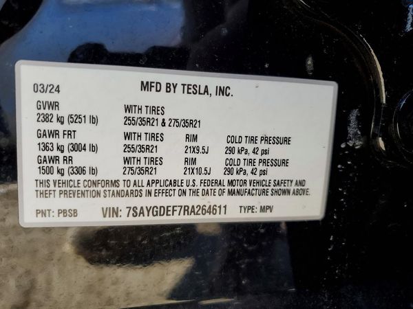 2024 TESLA Y