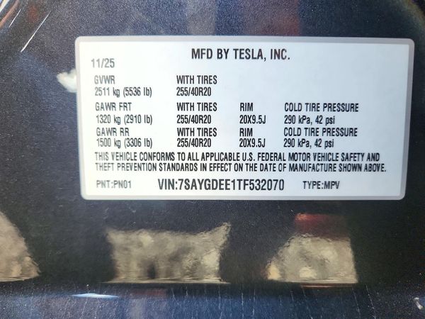 2026 TESLA MODEL Y — VINS