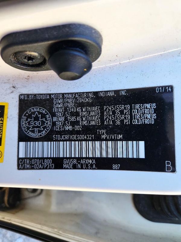 2014 TOYOTA HIGHLANDER Base/Hybrid — VINS