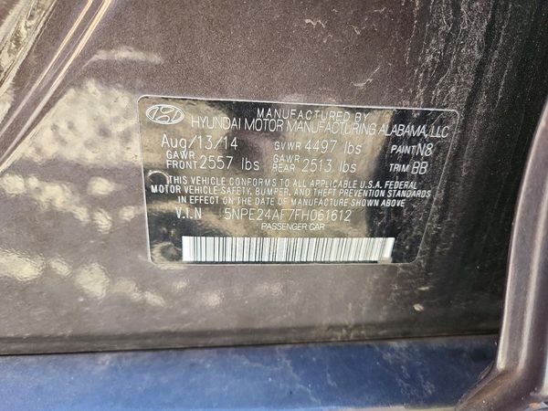 2015 HYUNDAI SONATA SE, ECO — VINS