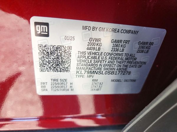2025 CHEVROLET TRAILBLZR LS — VINS