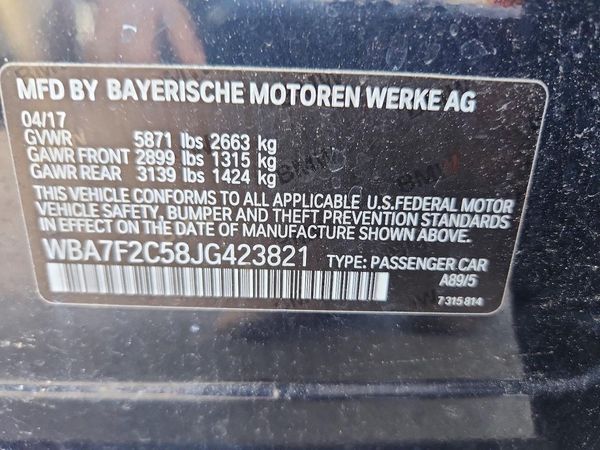 2018 BMW 750 xDrive — VINS