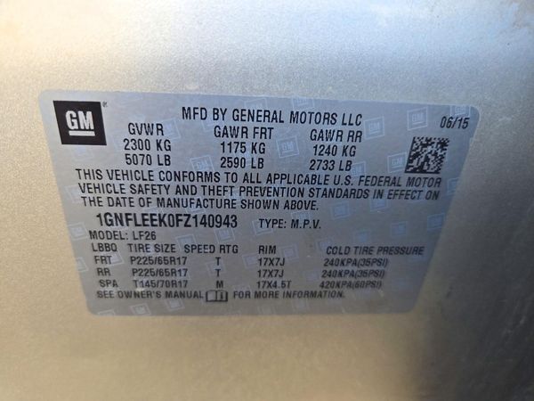 2015 CHEVROLET EQUINOX LS — VINS