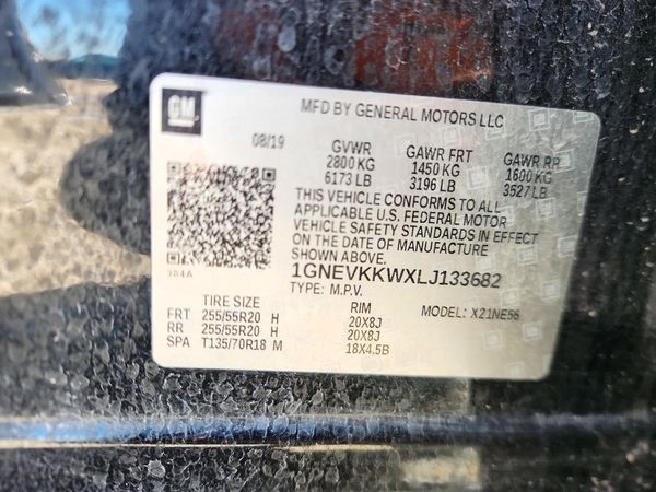 2020 CHEVROLET TRAVERSE Premier — VINS