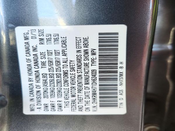 2013 HONDA CRV EX-L — VINS
