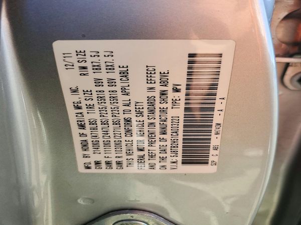 2012 ACURA RDX Technology Package — VINS