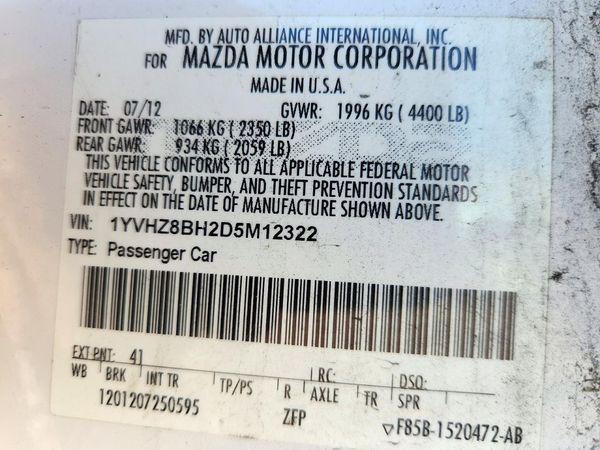 2013 MAZDA 6 Sport / GS — VINS