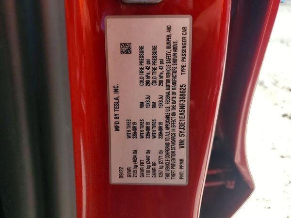 2022 TESLA MODEL 3 — VINS