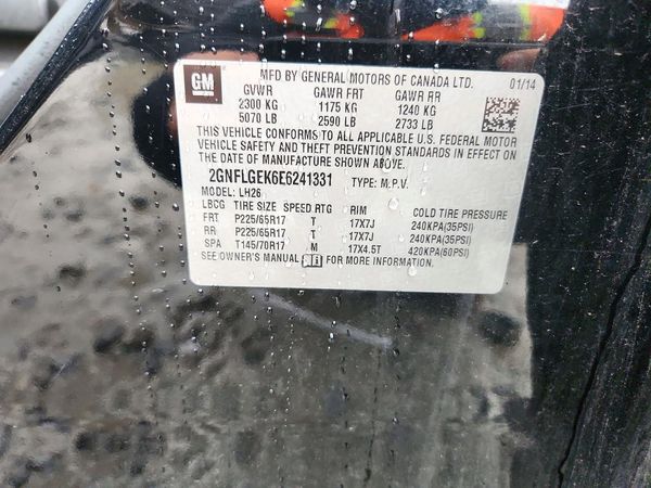 2014 CHEVROLET EQUINOX 2LT — VINS