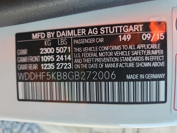 2016 MERCEDES-BENZ E E350 — VINS
