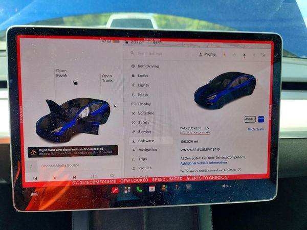 2021 TESLA MODEL 3 — ODOM