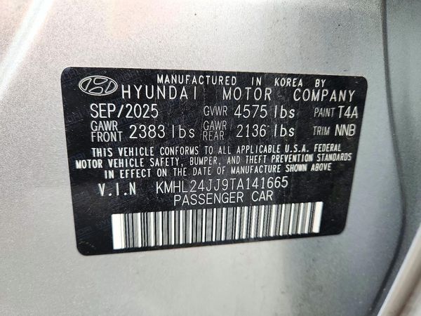 2026 HYUNDAI SONATA Blue — VINS