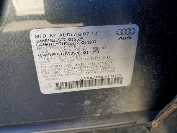 2012 AUDI Q5 Premium Plus — VINS