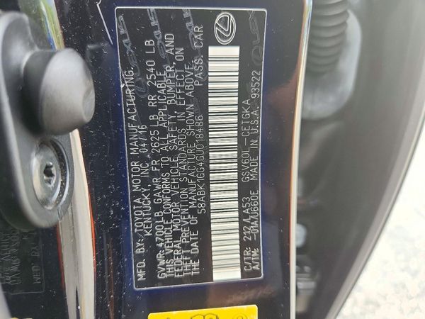 2016 LEXUS ES 350 — VINS