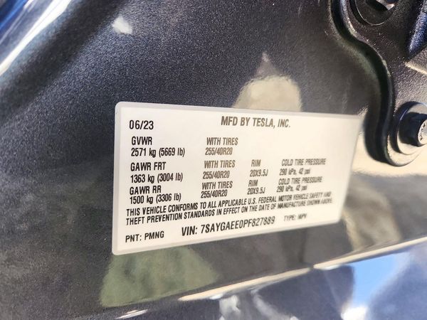 2023 TESLA MODEL Y — VINS