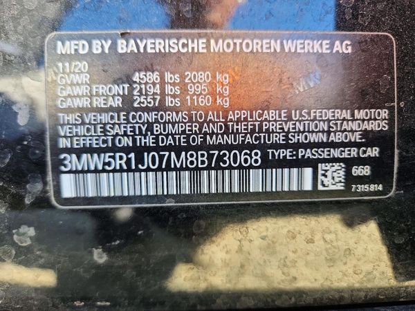 2021 BMW 330I — VINS