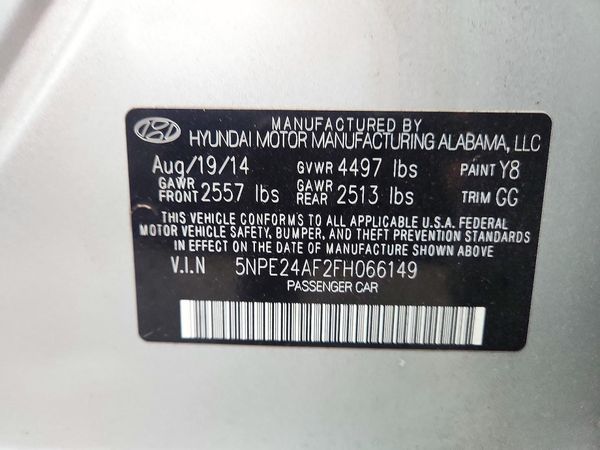 2015 HYUNDAI SONATA SE, ECO — VINS