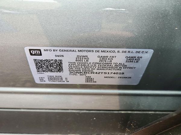 2026 CHEVROLET BLAZER 2LT — VINS