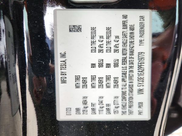 2023 TESLA MODEL 3 — VINS