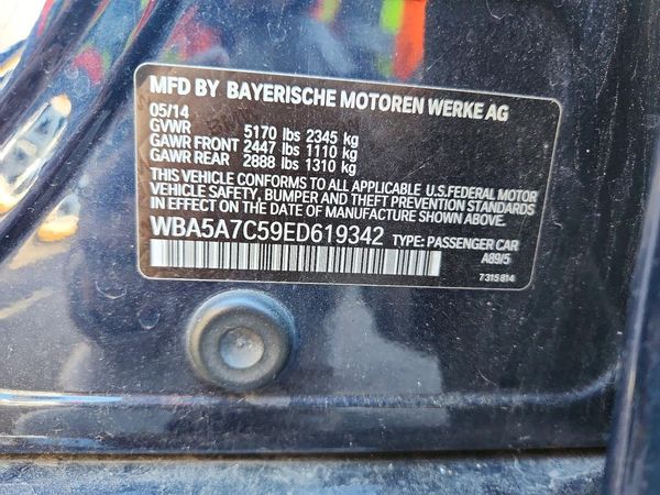 2014 BMW 528 xDrive — VINS