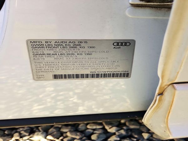 2016 AUDI Q5 — VINS