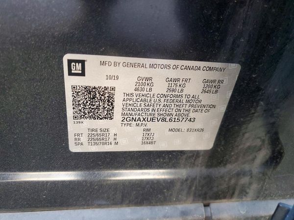 2020 CHEVROLET EQUINOX LT (1LT) — VINS