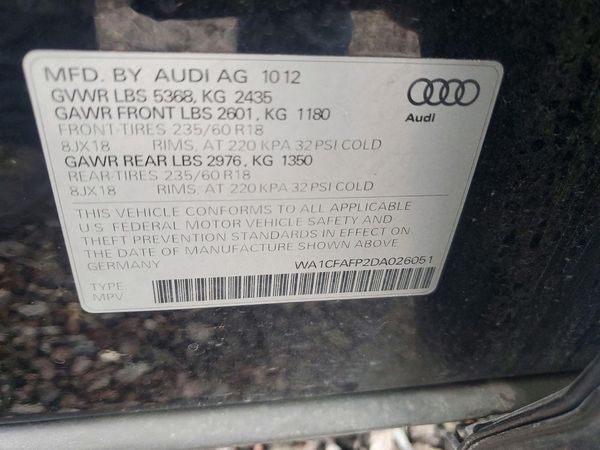 2013 AUDI Q5 Premium Hybrid — VINS