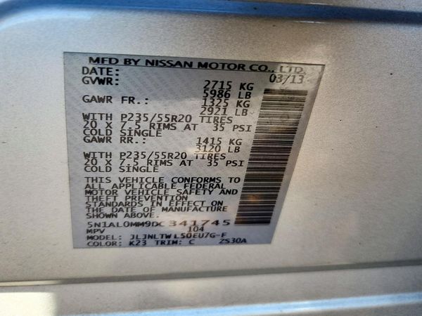 2013 INFINITI JX35 — VINS