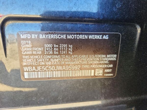 2018 BMW 540 — VINS