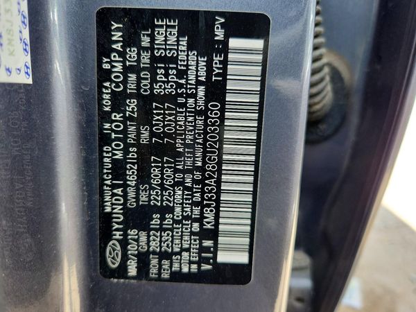 2016 HYUNDAI TUCSON — VINS