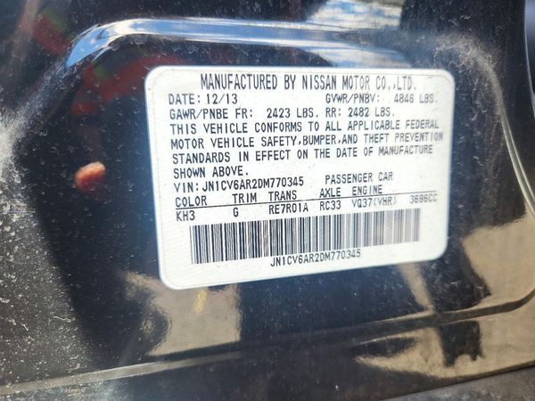 2013 INFINITI G37 — VINS