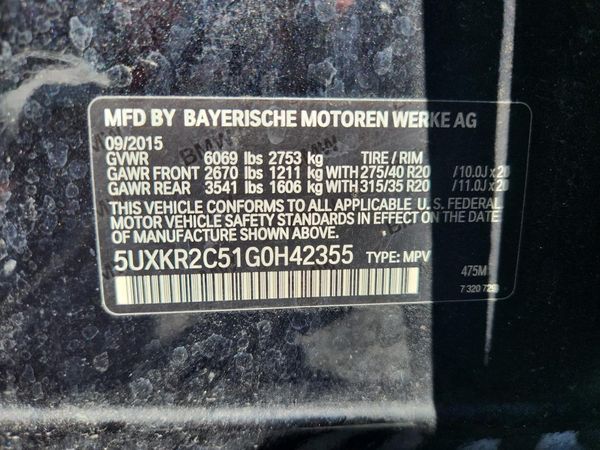 2016 BMW X5 sDrive35i — VINS