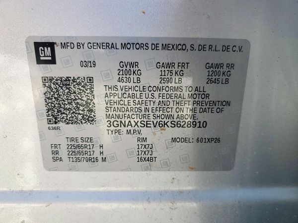 2019 CHEVROLET EQUINOX LS — VINS
