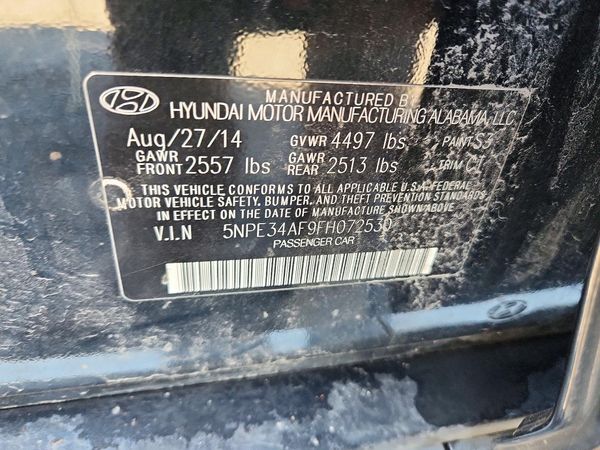 2015 HYUNDAI SONATA — VINS
