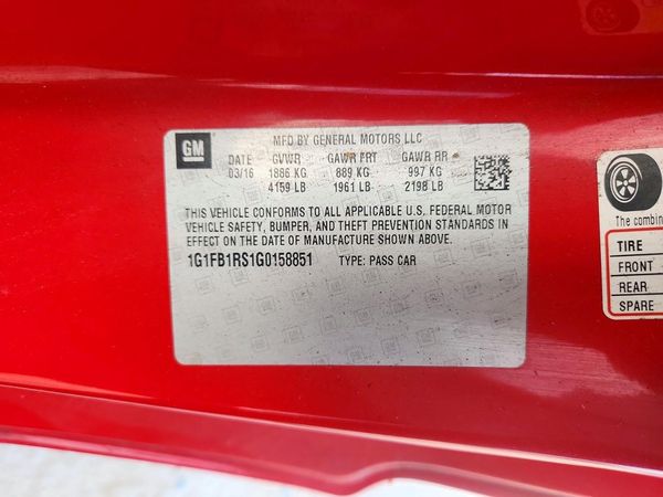 2016 CHEVROLET CAMARO 1LT — VINS