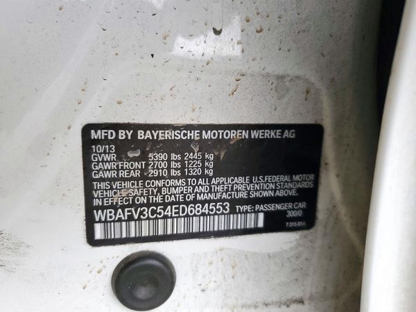 2014 BMW 5 SERIES xDrive — VINS