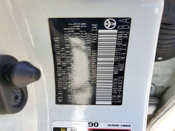 2014 TOYOTA COROLLA L/LE — VINS