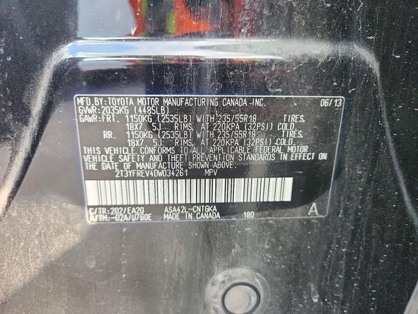 2013 TOYOTA RAV4 High — VINS