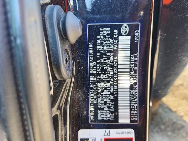 2013 TOYOTA CAMRY — VINS