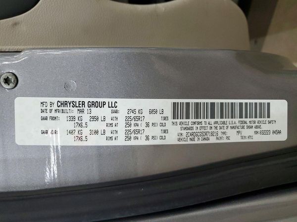 2013 DODGE GRAND CARAVAN SXT — VINS