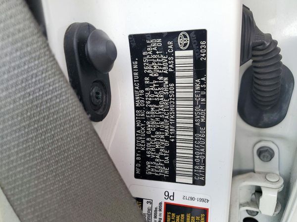2017 TOYOTA CAMRY LE/SE/XLE/XSE — VINS