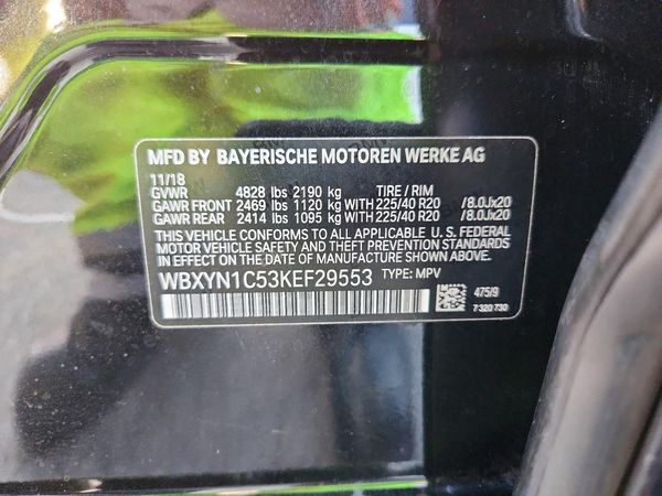 2019 BMW X2 M35i — VINS