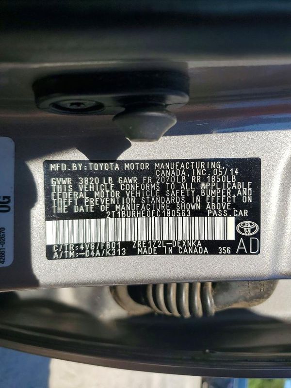 2014 TOYOTA COROLLA L/LE — VINS