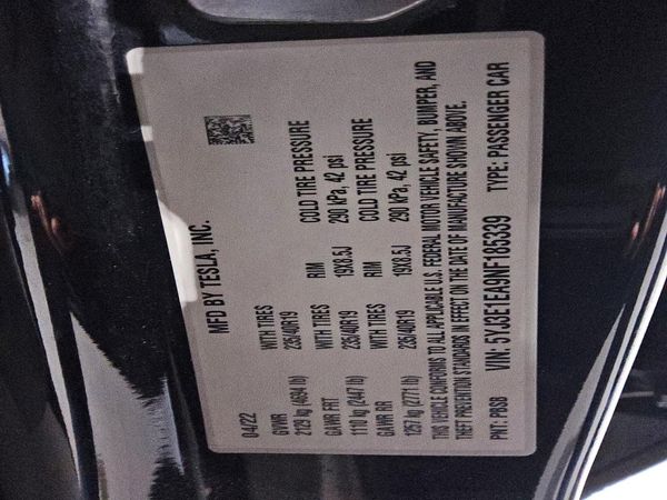 2022 TESLA MODEL 3 — VINS