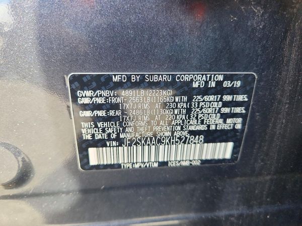 2019 SUBARU FORESTER Base+ES — VINS