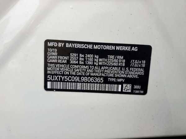 2020 BMW X3 xDrive30i — VINS